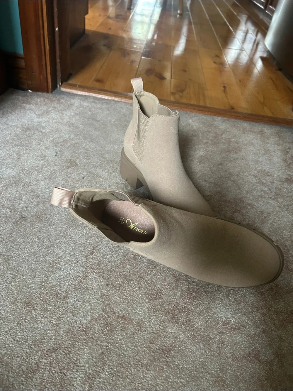 Suede Chelsea Bootie - Light Beige